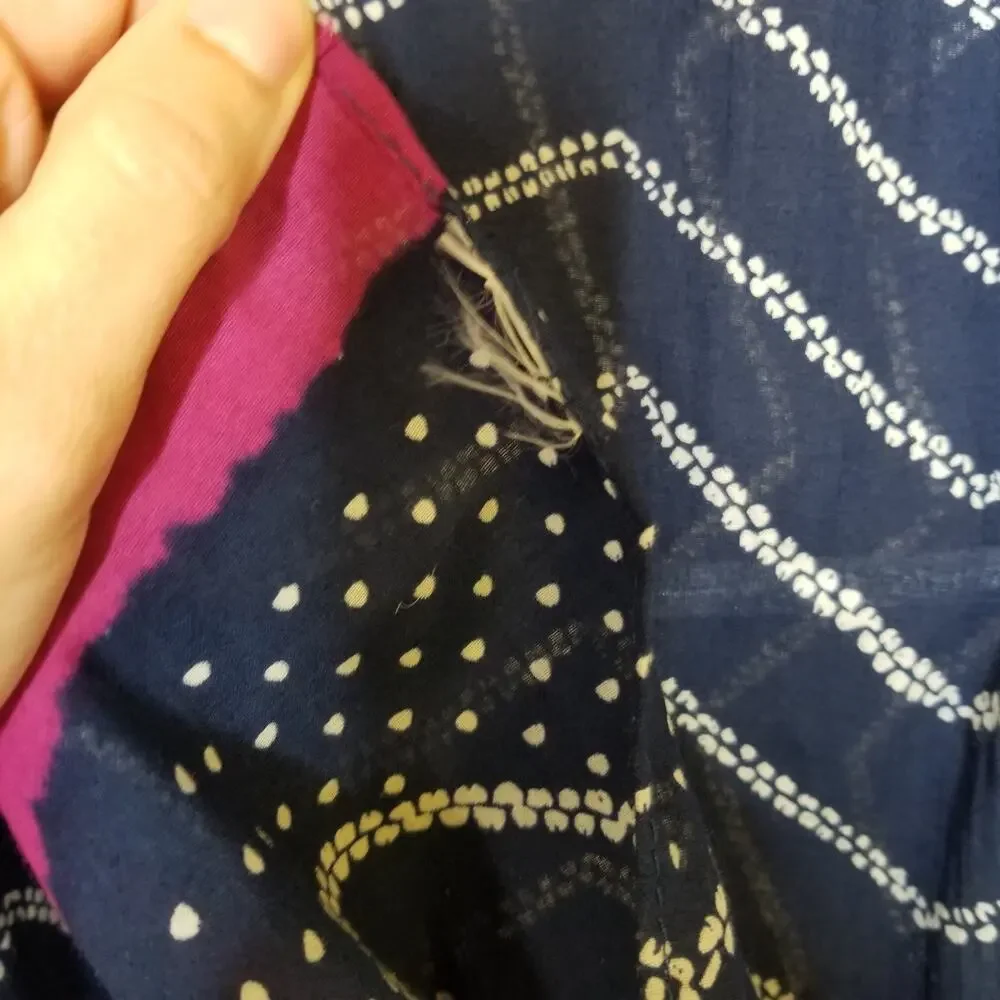 Navy, White and‎ Pink Zig Zag Scarf